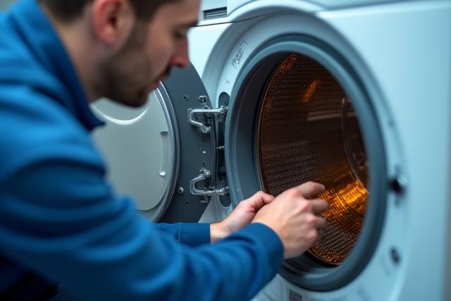 Techniker repariert eine Waschmaschine